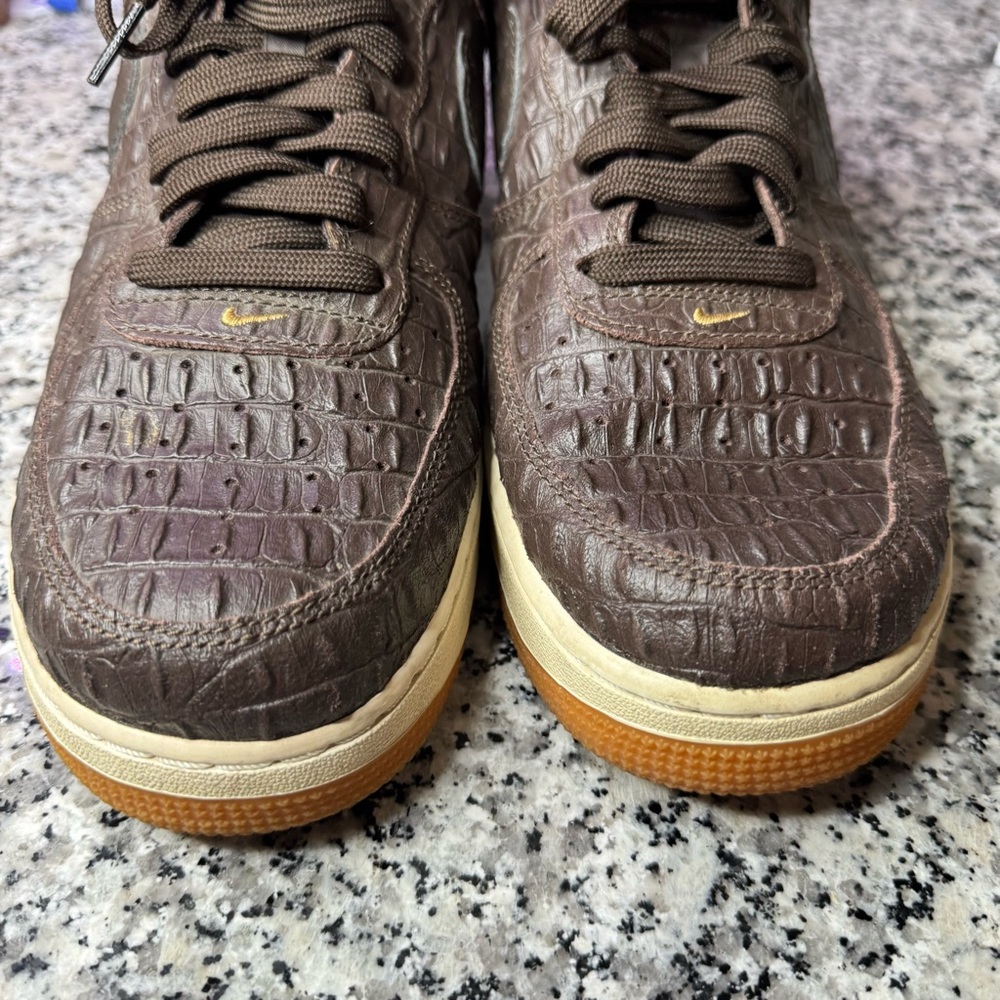 Nike Air Force 1 Low '07 LV8 "Brown Croc" sneaker crocodile-textured men’s SZ 11 - Picture 5 of 11